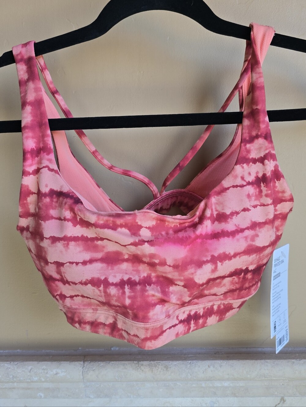 NWT Athleta Exhale SPORTS Bra A-C XS Women's Pink Tie-Dye Sports Bra Bralette